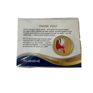 Carnival Cruise Line 2024 VIFP Club Gold Commemorative Pin